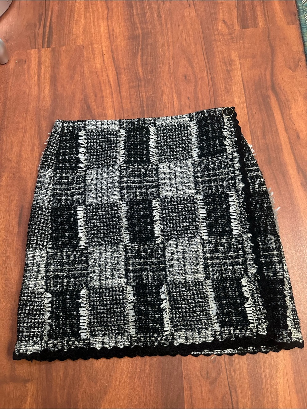 Sara Campbell Black and White Tweed Mini Skirt Sz 10